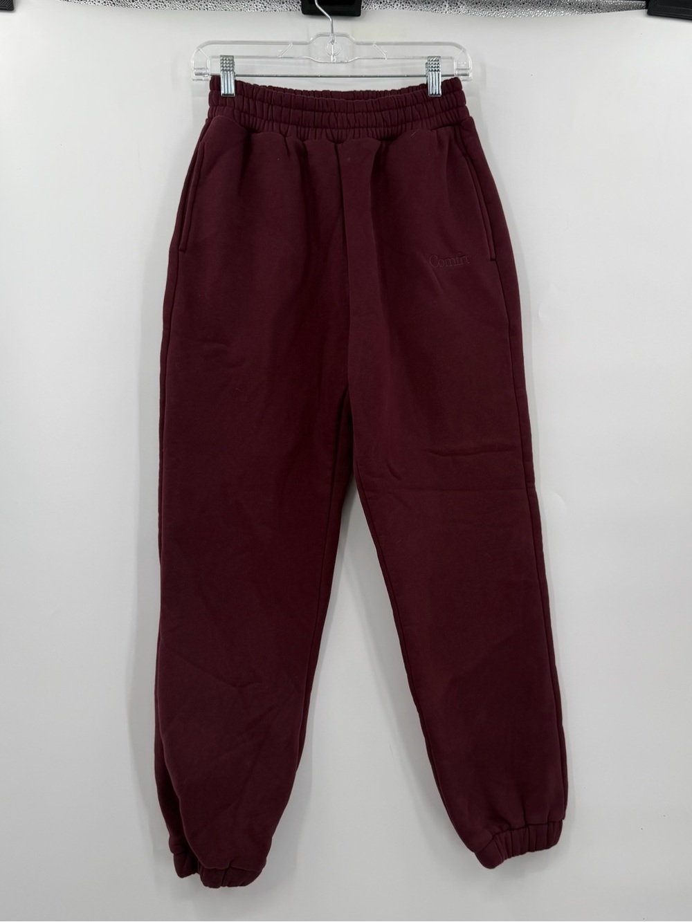 Comfrt burgundy joggers small